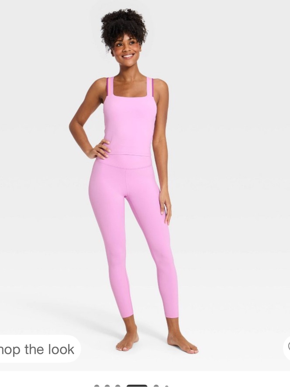 all in motion Women's Pink High-Waist Leggings XS  and Tank small ( set )